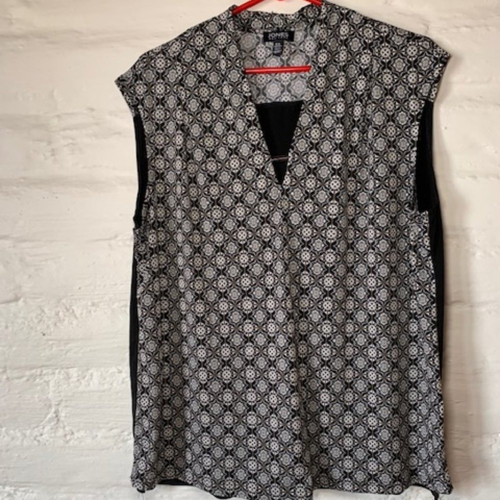 Not for Sale-Donated 11/39/22 Ladies Black and White Jones New York Tunic XL